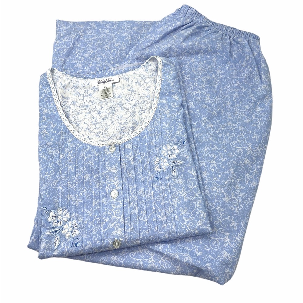 Vanity Fair Short Sleeve Pajama Set Size XL
